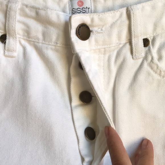 Sisstr Revolution White Denim Distressed Shorts - Picture 5 of 16